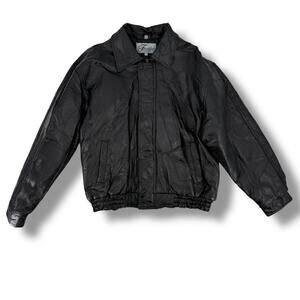 Vtg Y2K Fondini Fashions Genuine Leather Patchwork Bomber Jacket Mens Sz Large